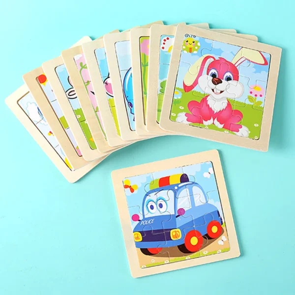Random Mini Wooden 9pcs Jigsaw Puzzle
