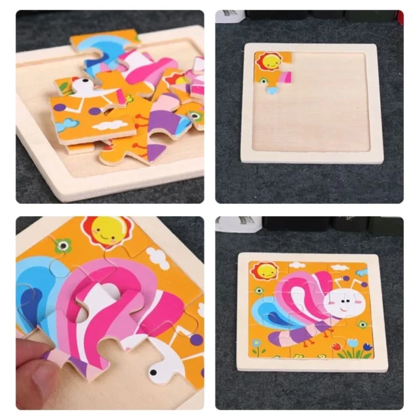 Random Mini Wooden 9pcs Jigsaw Puzzle
