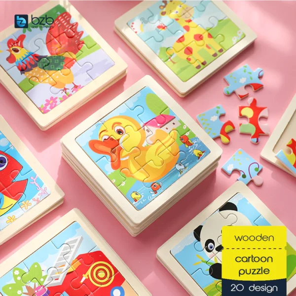 Random Mini Wooden 9pcs Jigsaw Puzzle