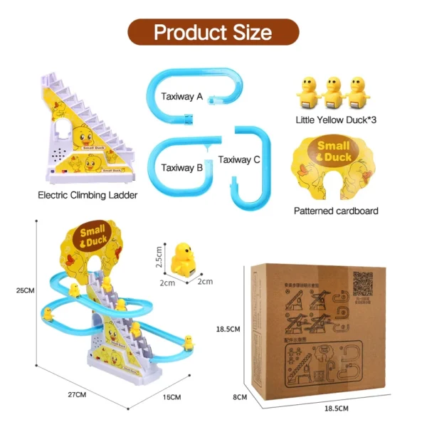 Duck Climbing Stairs Track Toy L27cm W15cm H25cm