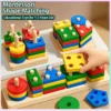 Wooden Shape Sorter Stacker Toy