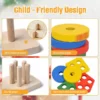 Wooden Shape Sorter Stacker Toy